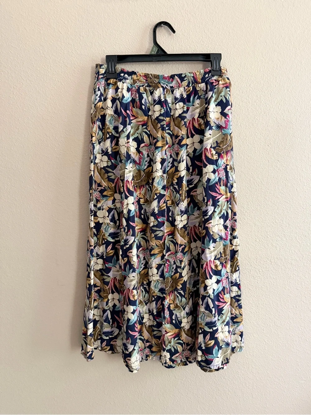 Vintage Sag Harbor Tropical Button Front Midi Skirt